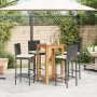 Garden table and stools 5 pcs acacia wood PE rattan black by vidaXL, Garden sets - Ref: Foro24-3295264, Price: 408,54 €, Disc...