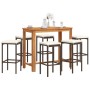 Gartentisch und Hocker 7 Stück Akazienholz PE Rattan braun von vidaXL, Gartensets - Ref: Foro24-3295285, Preis: 302,39 €, Rab...