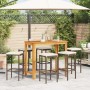 Garden table and stools 7 pcs acacia wood PE rattan brown by vidaXL, Garden sets - Ref: Foro24-3295285, Price: 319,89 €, Disc...