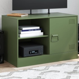 Mueble para TV de acero verde oliva 67x39x44 cm de vidaXL, Muebles TV - Ref: Foro24-841699, Precio: 80,99 €, Descuento: %