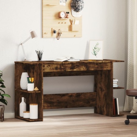 Escritorio madera de ingeniería roble ahumado 140x50x75 cm de vidaXL, Escritorios - Ref: Foro24-840552, Precio: 96,34 €, Desc...