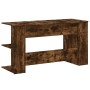 Escritorio madera de ingeniería roble ahumado 140x50x75 cm de vidaXL, Escritorios - Ref: Foro24-840552, Precio: 96,34 €, Desc...