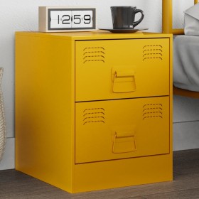 Yellow steel bedside table 34.5x39x44 cm by vidaXL, Nightstands - Ref: Foro24-841625, Price: 70,99 €, Discount: %