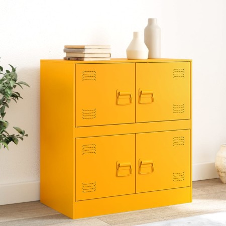 Aparador de acero amarillo mostaza 67x39x73 cm de vidaXL, Aparadores - Ref: Foro24-841652, Precio: 125,99 €, Descuento: %