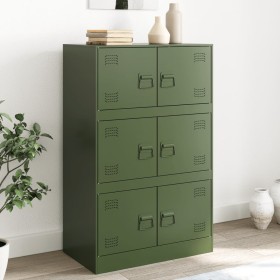 Aparador de acero verde oliva 67x39x107 cm de vidaXL, Aparadores - Ref: Foro24-841659, Precio: 170,99 €, Descuento: %