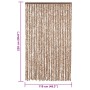 Beige and dark brown chenille anti-fly curtain 118x220 cm by vidaXL, Mosquito nets for windows - Ref: Foro24-4004880, Price: ...