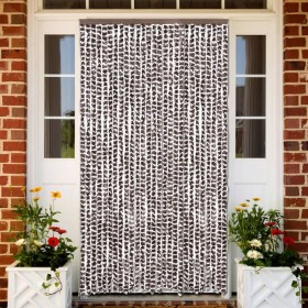 Brown and white chenille fly curtain 118x220 cm by vidaXL, Mosquito nets for windows - Ref: Foro24-4004889, Price: 59,99 €, D...