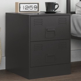 Black steel nightstand 34.5x39x44 cm by vidaXL, Nightstands - Ref: Foro24-841619, Price: 67,99 €, Discount: %