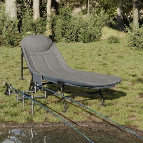 Gray Folding Fishing Lounger with Mud Legs by vidaXL, Cots - Ref: Foro24-4006424, Price: 112,34 €, Discount: %