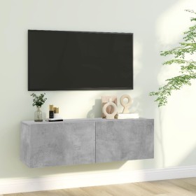 TV stand made of gray concrete plywood, 100x30x30 cm by vidaXL, TV Furniture - Ref: Foro24-801485, Price: 40,43 €, Discount: %