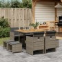 Garden dining set 9 pieces and gray synthetic rattan cushions by vidaXL, Garden sets - Ref: Foro24-3277729, Price: 482,02 €, ...