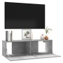 TV stand made of gray concrete plywood, 100x30x30 cm by vidaXL, TV Furniture - Ref: Foro24-801485, Price: 40,43 €, Discount: %