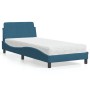 Bed with blue velvet mattress 90x200 cm by vidaXL, Beds and slatted bases - Ref: Foro24-3208335, Price: 256,94 €, Discount: %