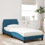 Bed with blue velvet mattress 90x200 cm by vidaXL, Beds and slatted bases - Ref: Foro24-3208335, Price: 256,94 €, Discount: %