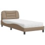 Bed with cappuccino synthetic leather mattress 90x200 cm by vidaXL, Beds and slatted bases - Ref: Foro24-3208700, Price: 307,...