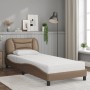 Bed with cappuccino synthetic leather mattress 90x200 cm by vidaXL, Beds and slatted bases - Ref: Foro24-3208700, Price: 307,...