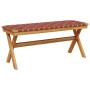 Garden bench solid acacia wood and red fabric by vidaXL, garden benches - Ref: Foro24-366515, Price: 62,47 €, Discount: %