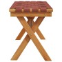 Garden bench solid acacia wood and red fabric by vidaXL, garden benches - Ref: Foro24-366515, Price: 62,47 €, Discount: %