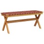 Garden bench solid acacia wood and red fabric by vidaXL, garden benches - Ref: Foro24-366515, Price: 62,47 €, Discount: %