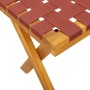 Garden bench solid acacia wood and red fabric by vidaXL, garden benches - Ref: Foro24-366515, Price: 62,47 €, Discount: %