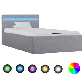 Cama hidráulica con almacenaje y LED tela gris claro 100x200cm de vidaXL, Camas y somieres - Ref: Foro24-285607, Precio: 330,...