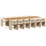 Set comedor de jardín con cojines 13 pzas ratán sintético beige de vidaXL, Conjuntos de jardín - Ref: Foro24-3277899, Precio:...