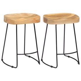 Gavin kitchen stools 2 units solid mango wood by vidaXL, Kitchen stools - Ref: Foro24-247836, Price: 121,99 €, Discount: %