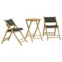 3-teiliges klappbares Bistro-Set aus Bambus mit dunkelgrauen Kissen von vidaXL, Gartensets - Ref: Foro24-3208940, Preis: 181,...