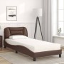 Bed with brown synthetic leather mattress 80x200 cm by vidaXL, Beds and slatted bases - Ref: Foro24-3208684, Price: 273,70 €,...