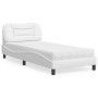 Bed with white synthetic leather mattress 90x190 cm by vidaXL, Beds and slatted bases - Ref: Foro24-3208690, Price: 279,36 €,...