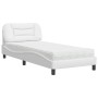 Bed with white synthetic leather mattress 90x190 cm by vidaXL, Beds and slatted bases - Ref: Foro24-3208690, Price: 279,36 €,...