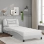 Bed with white synthetic leather mattress 90x190 cm by vidaXL, Beds and slatted bases - Ref: Foro24-3208690, Price: 279,36 €,...