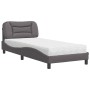 Bed with gray synthetic leather mattress 90x190 cm by vidaXL, Beds and slatted bases - Ref: Foro24-3208692, Price: 279,39 €, ...