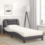 Bed with gray synthetic leather mattress 90x190 cm by vidaXL, Beds and slatted bases - Ref: Foro24-3208692, Price: 279,39 €, ...