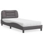 Bed with gray synthetic leather mattress 90x200 cm by vidaXL, Beds and slatted bases - Ref: Foro24-3208699, Price: 301,34 €, ...