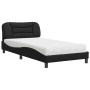 Bed with black synthetic leather mattress 100x200 cm by vidaXL, Beds and slatted bases - Ref: Foro24-3208703, Price: 291,48 €...