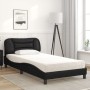 Bed with black synthetic leather mattress 100x200 cm by vidaXL, Beds and slatted bases - Ref: Foro24-3208703, Price: 291,48 €...