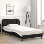 Bed with black and white synthetic leather mattress 100x200 cm by vidaXL, Beds and slatted bases - Ref: Foro24-3208708, Price...