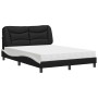 Bed with black and white synthetic leather mattress 120x200 cm by vidaXL, Beds and slatted bases - Ref: Foro24-3208715, Price...