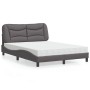 Cama con colchón cuero sintético gris 140x190 cm de vidaXL, Camas y somieres - Ref: Foro24-3208720, Precio: 411,96 €, Descuen...