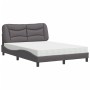 Bed with gray synthetic leather mattress 140x190 cm by vidaXL, Beds and slatted bases - Ref: Foro24-3208720, Price: 411,96 €,...