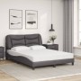 Bed with gray synthetic leather mattress 140x190 cm by vidaXL, Beds and slatted bases - Ref: Foro24-3208720, Price: 411,96 €,...