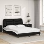 Bed with black and white synthetic leather mattress 140x190 cm by vidaXL, Beds and slatted bases - Ref: Foro24-3208722, Price...