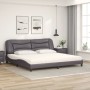 Bed with gray synthetic leather mattress 200x200 cm by vidaXL, Beds and slatted bases - Ref: Foro24-3208748, Price: 522,09 €,...