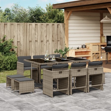 Garten-Essgruppe 11-teilig und graue synthetische Rattankissen von vidaXL, Gartensets - Ref: Foro24-3277915, Preis: 616,99 €,...