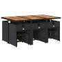 Set de comedor jardín 11 pzas con cojines ratán sintético negro de vidaXL, Conjuntos de jardín - Ref: Foro24-3277922, Precio:...