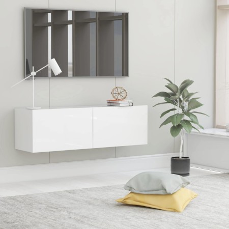 TV stand made of glossy white plywood, 100x30x30 cm by vidaXL, TV Furniture - Ref: Foro24-801487, Price: 79,51 €, Discount: %