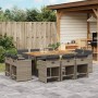 Garten-Essgruppe 11-teilig und graue synthetische Rattankissen von vidaXL, Gartensets - Ref: Foro24-3277981, Preis: 726,33 €,...