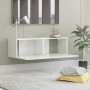 TV stand made of glossy white plywood, 100x30x30 cm by vidaXL, TV Furniture - Ref: Foro24-801487, Price: 79,51 €, Discount: %