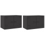 Muebles para TV 2 unidades acero negro 67x39x44 cm de vidaXL, Muebles TV - Ref: Foro24-841632, Precio: 134,75 €, Descuento: %